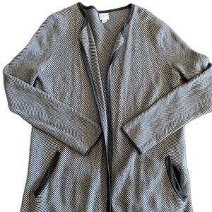J. Crew Gray Herringbone Cardigan Women's XS